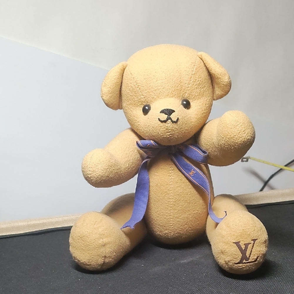 ***SOLD*****SOLD****Louis Vuitton Tan Teddy Bear with Purple Ribbon